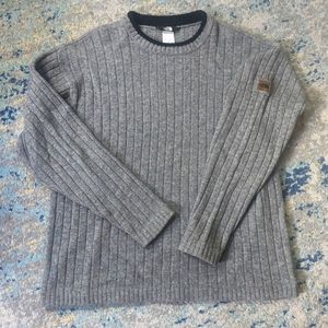 The North Face | 100% Wool Crewneck Gray Pullover Sweater
